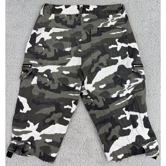 Mens L Camouflage Cargo Shorts W/Zipper Pockets American Bazi - PreOwned - Picture 7 of 13
